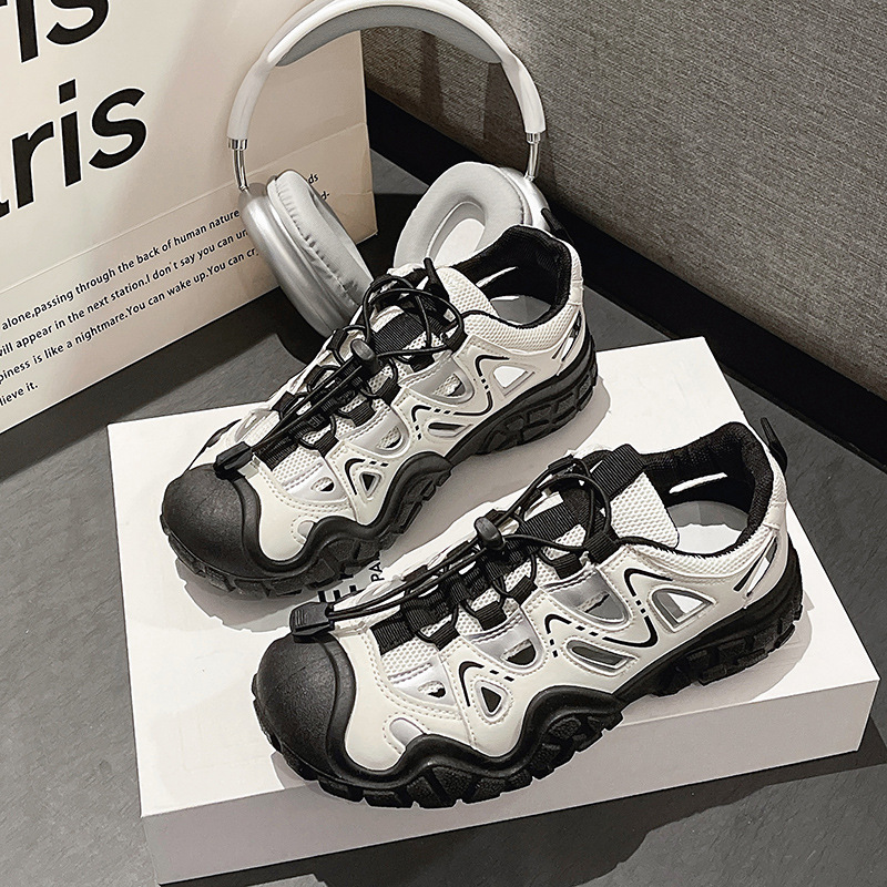 Outdoor Sports Shoes - รองเท้าผู้หญิงแฟชั่นแบบโปร่ง ดีไซน์ใหม่ประจำฤดูใบไม้ร่วงปี 2026 เหมาะสำหรับวิ่ง ออกกำลังกาย และสวมใส่ลำลอง