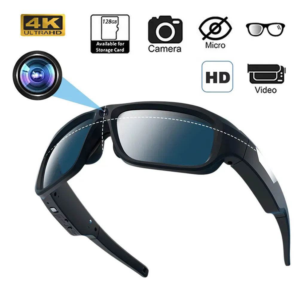 Outdoor Sport Activity - กล้องแว่นตาอัจฉริยะ 4K HD ขนาดเล็ก สำหรับบันทึกวิดีโอขณะปั่นจักรยาน ขับรถ