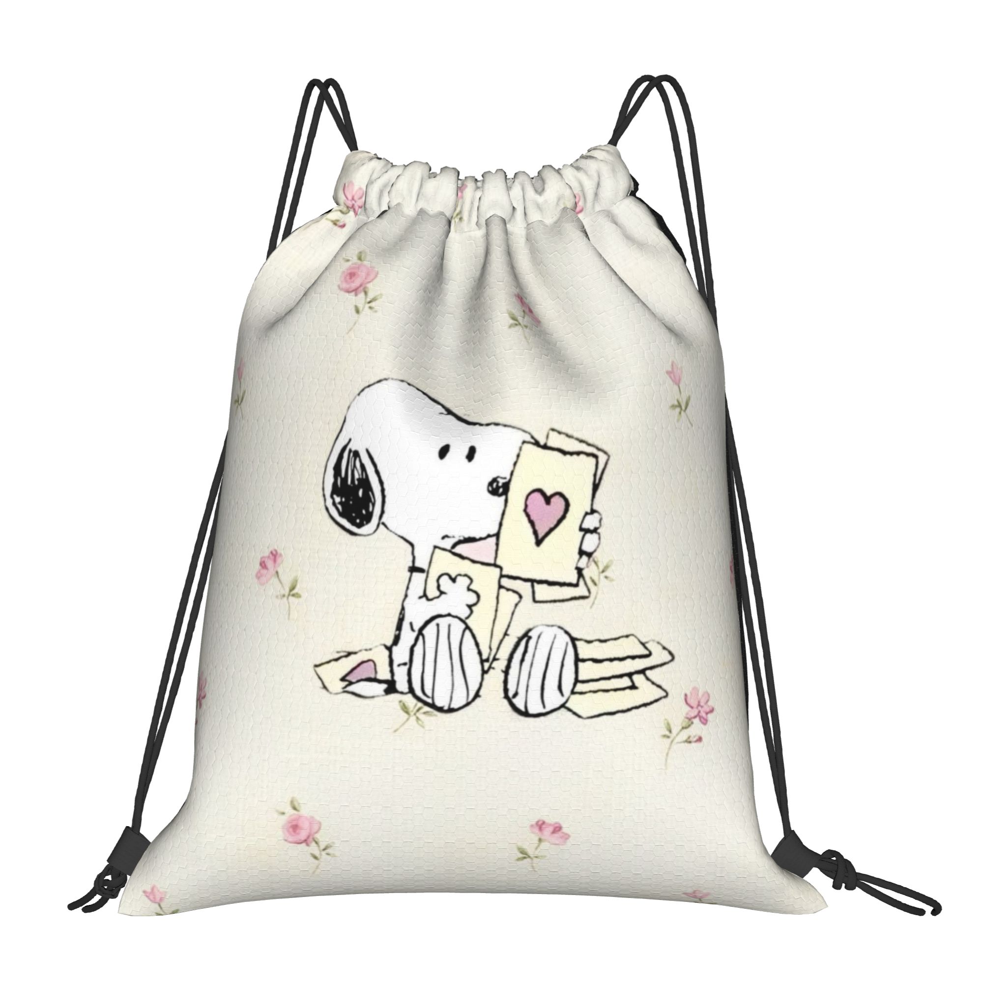 Outdoor Sport Backpack - S-Snoopys Loving Gesture Backpack กระเป๋าสะพายแบบมีเชือกสำหรับเล่นกีฬา กระเป๋ายิม