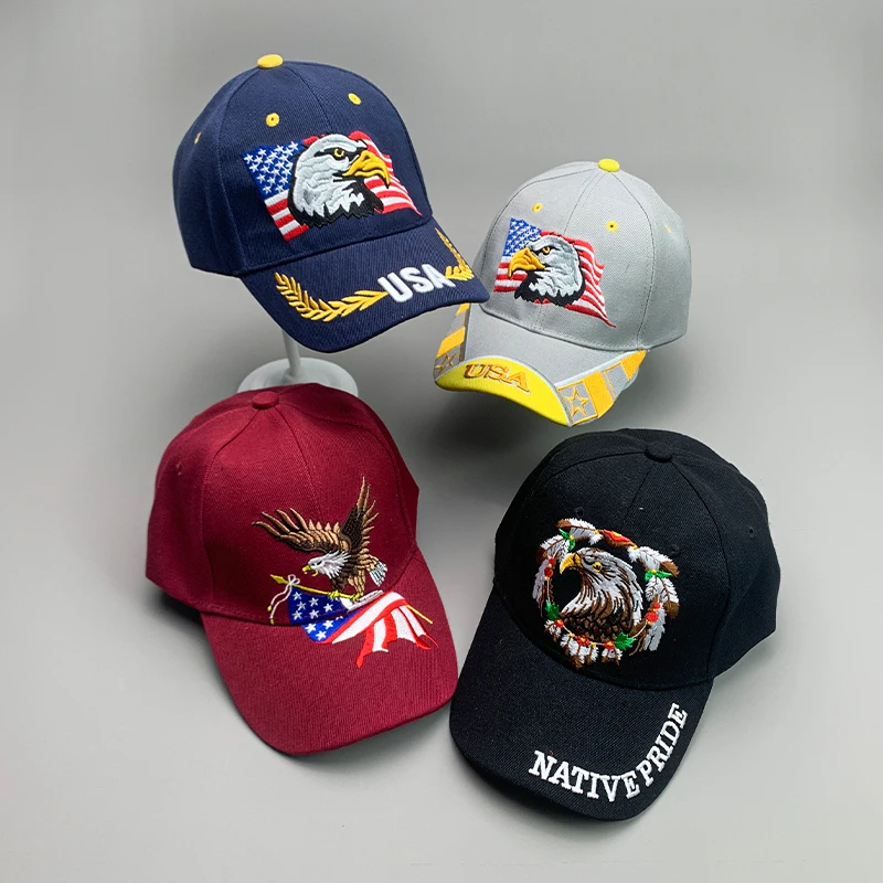 Outdoor Sport Usa - ใหม่ Bald Eagle Wheatgerm ผู้ชายและผู้หญิงเบสบอลหมวกฝ้ายแฟชั่นระบายอากาศได้ Freedom