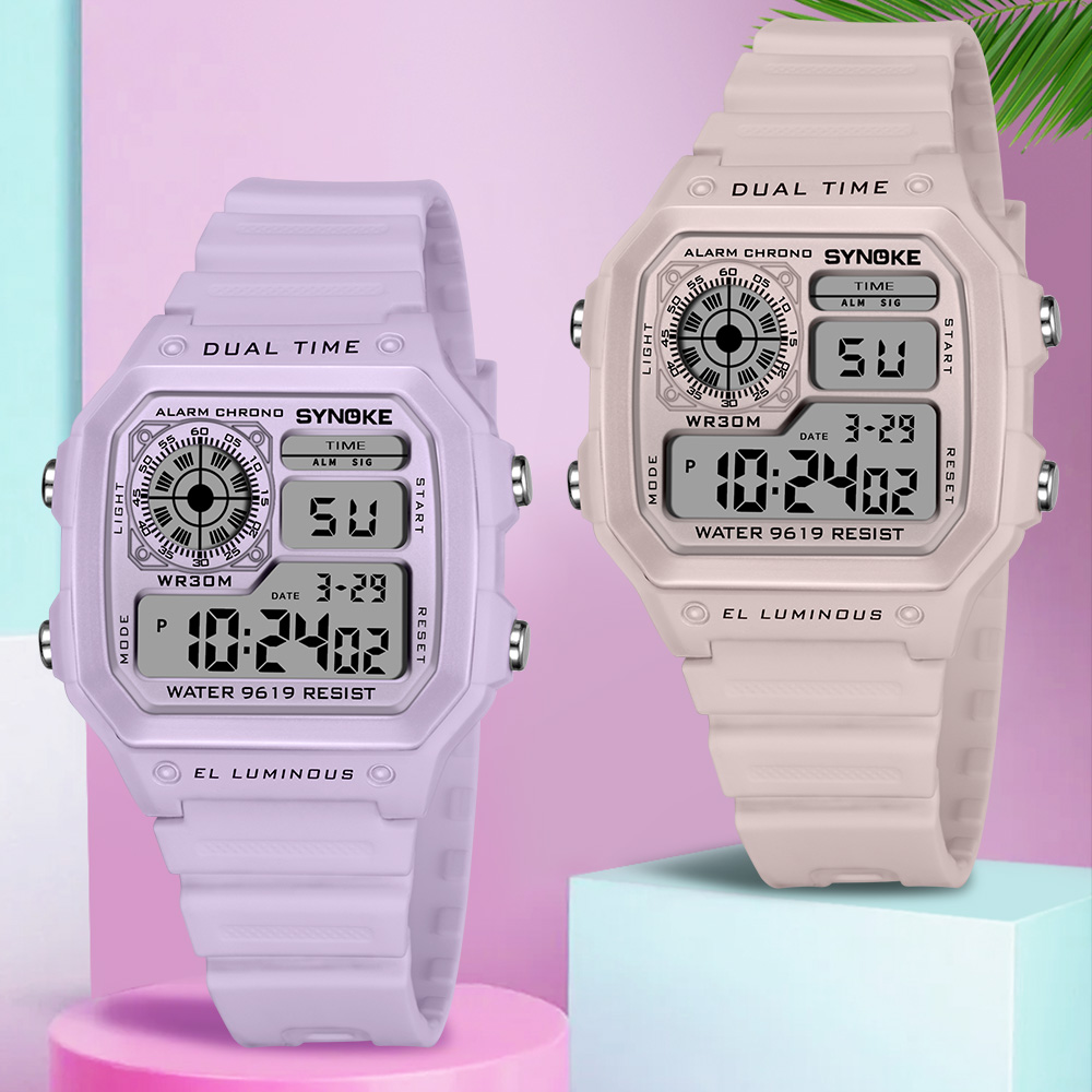Outdoor Sport Watch - SYNOKE นาฬิกาดิจิตอล Lady กีฬา Luminous กันน้ํา