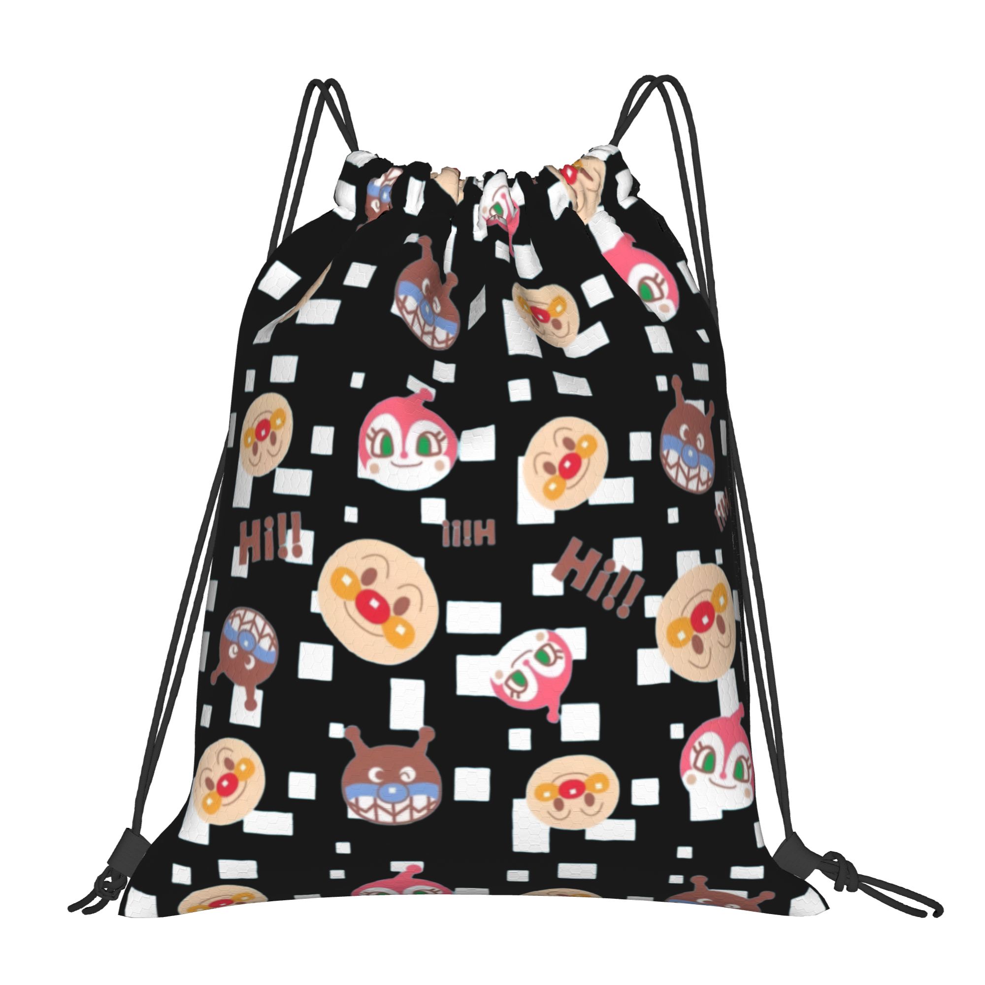 Outdoor Sport Backpack - กระเป๋าเป้สะพายหลังแบบมีเชือกผูก Anpanmans แบบกำหนดเองสำหรับผู้ชายผู้หญิงน้ำหนักเบาการ์ตูนยิมกีฬากระเป๋าเป้สะพายหลังสำหรับโยคะ