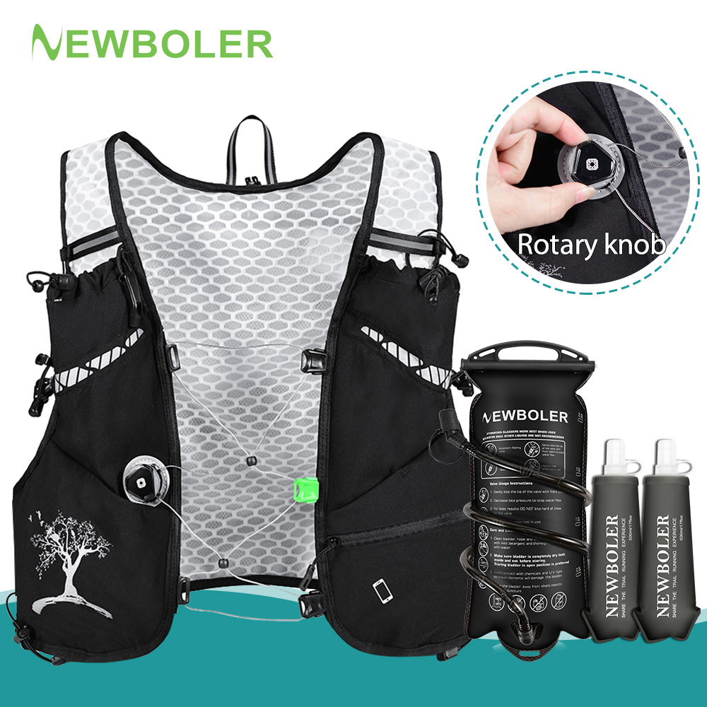 Trail Running Vest - NEWBOLER 8L กระเป๋าเป้สะพายหลังสำหรับวิ่งเทรลกลางแจ้งน้ำหนักเบาเป็นพิเศษผู้หญิงผู้ชายวิ่งแข่งไฮเดรชั่น เวสต์ วิสต์ แมร์ราธอนกระเป๋าจักรยานสำหรับวิ่งมาราธอนเดินป่า