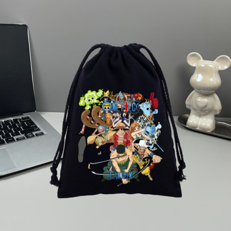 Outdoor Sport Backpack - อะนิเมะวันพีชกระเป๋าเป้สะพายหลังลูฟี่ โรโรโนอา โซโล แคนดี้พิมพ์ผ้าใบกระเป๋ายิมกระเป๋าเดินทางสำหรับนักเรียนของขวัญวันเกิด