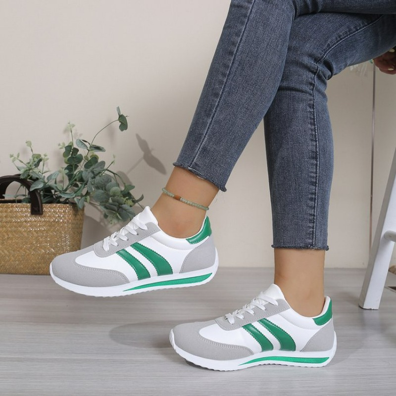 รองเท้าผ้าใบสีขาวแฟชั่นแบบผูกเ - Outdoor Sports Shoes บทวิจารณ์และราคา