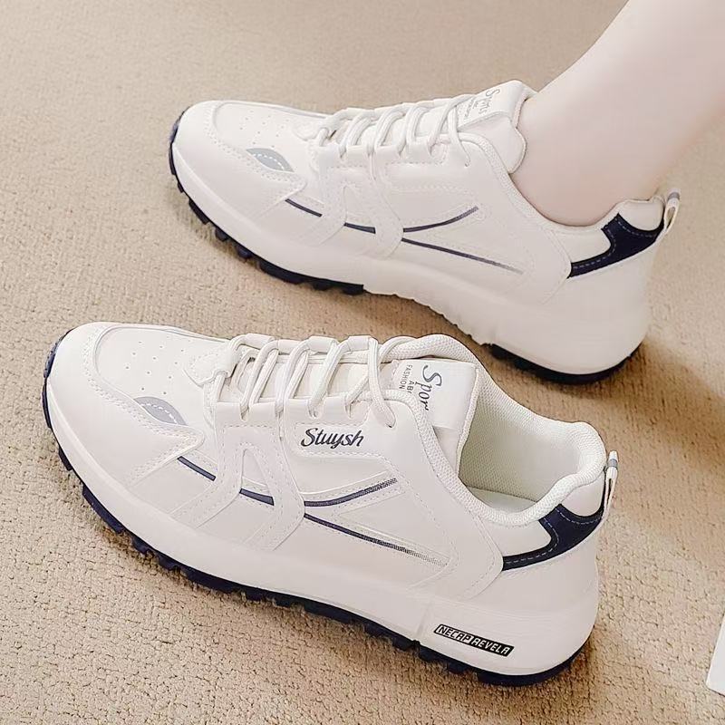 รองเท้ากีฬาลำลองสีขาวแฟชั่นสำห - Outdoor Sports Shoes บทวิจารณ์และราคา