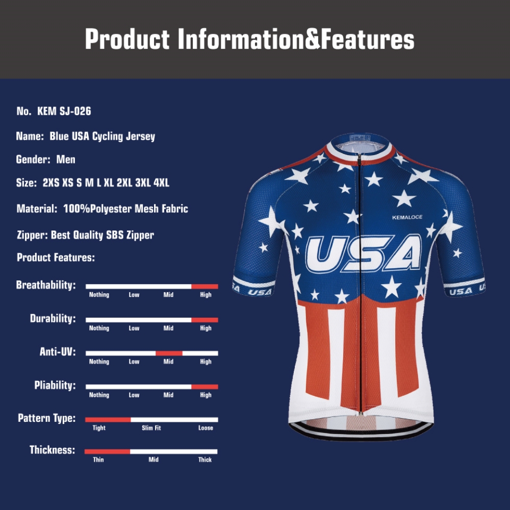 KEMALOCE จักรยาน Jersey USA Na - Outdoor Sport Usa บทวิจารณ์และราคา