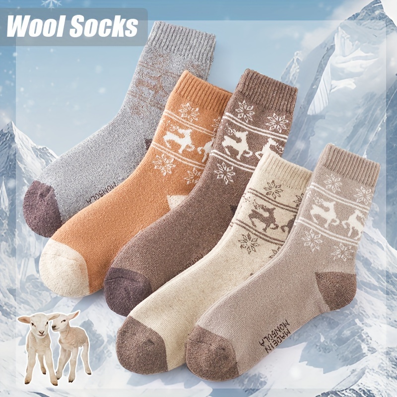 5 คู่ฤดูหนาว Thicken ขนสัตว์ถุ - Outdoor Sport Hose บทวิจารณ์และราคา