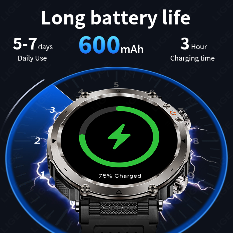 ใหม่ทหารกลางแจ้งสมาร์ทวอทช์ผู้ - Outdoor Sport Watch บทวิจารณ์และราคา